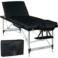 Масажний стіл BodyFit 4085 70 см XXL, 3-секційний алюмінієвий Чорний
