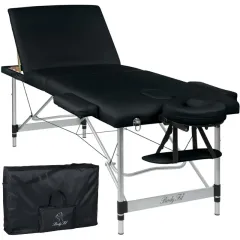 Масажний стіл BodyFit 4085 70 см XXL, 3-секційний алюмінієвий Чорний