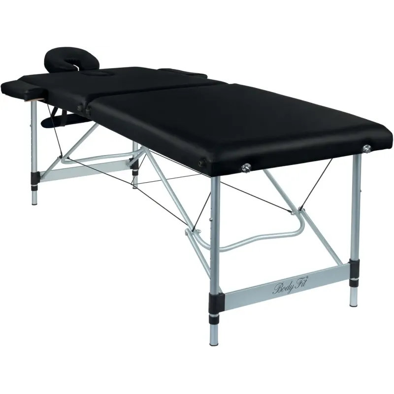 Масажний стіл BodyFit 4085 70 см XXL, 3-секційний алюмінієвий Чорний