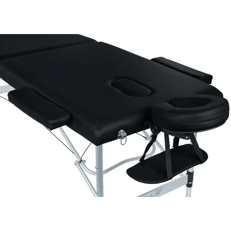 Масажний стіл BodyFit 4085 70 см XXL, 3-секційний алюмінієвий Чорний
