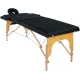 Масажний стіл BodyFit 4087 70 см XXL, 2-секційний дерев’яний, чорний 
