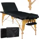 Масажний стіл BodyFit 4088, 70 см XXL, 3-секційний дерев’яний Чорний