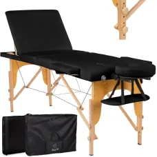 Масажний стіл BodyFit 456 60 см, 3-секційний дерев’яний, Чорний