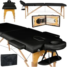 Масажний стіл 60 см - BodyFit 460, 2-секційний дерев’яний, чорний