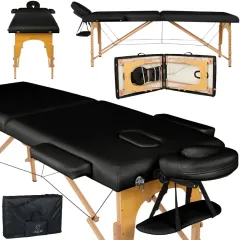 Масажний стіл 60 см - BodyFit 460, 2-секційний дерев’яний, чорний