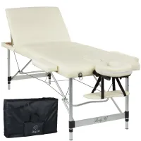 Масажний стіл BodyFit 550, 70 см XXL, 3-секційний алюмінієвий, Бежевий
