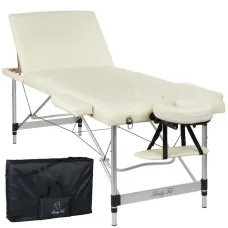 Масажний стіл BodyFit 550, 70 см XXL, 3-секційний алюмінієвий, Бежевий
