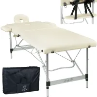 Масажний стіл BodyFit 552 XXL, 2-секційний алюмінієвий, 70 см, бежевий