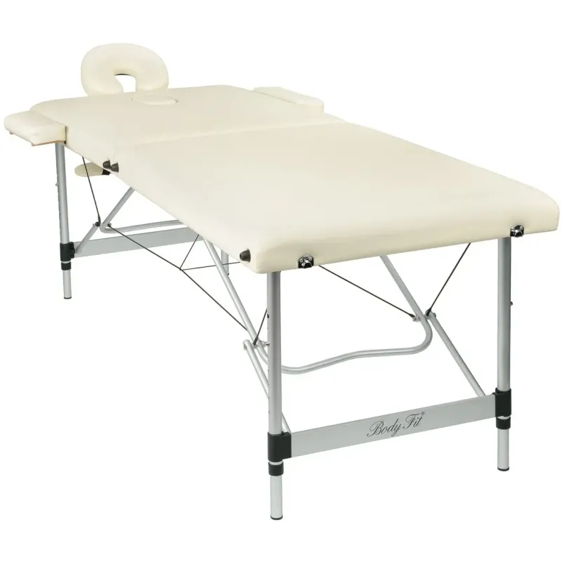 Масажний стіл BodyFit 552 XXL, 2-секційний алюмінієвий, 70 см, бежевий