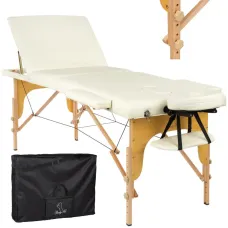 Масажний стіл BodyFit 580, 70 см XXL, 3-секційний дерев’яний Бежевий