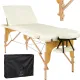 Масажний стіл BodyFit 580, 70 см XXL, 3-секційний дерев’яний Бежевий