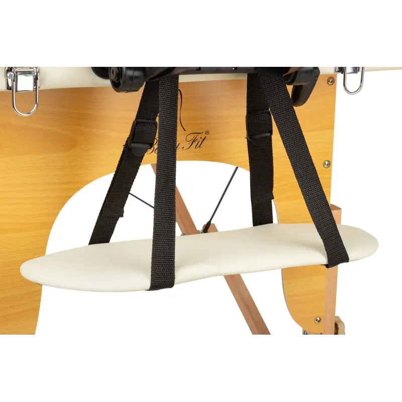 Масажний стіл BodyFit 580, 70 см XXL, 3-секційний дерев’яний Бежевий