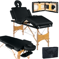 Масажний стіл BodyFit 4084, 4-секційний дерев’яний 60 см, чорний