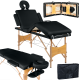 Масажний стіл BodyFit 4084, 4-секційний дерев’яний 60 см, чорний