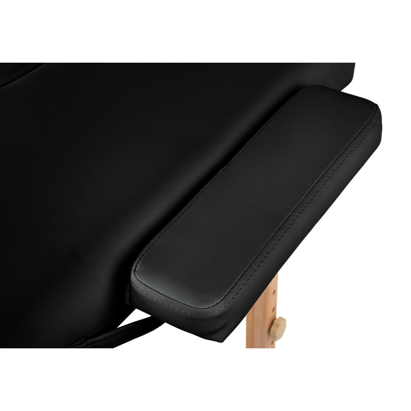 Масажний стіл BodyFit 4084, 4-секційний дерев’яний 60 см, чорний